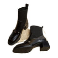 Stivaletti Dr Martens Valstrend con calze sottili, tacco medio e chunky, stile alto e robusto, in pelle nera.
