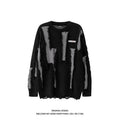 Maglione destrutturato a collo rotondo per uomo e donna di Valstrend Shop, maglia oversize con look usurato e stile casual.