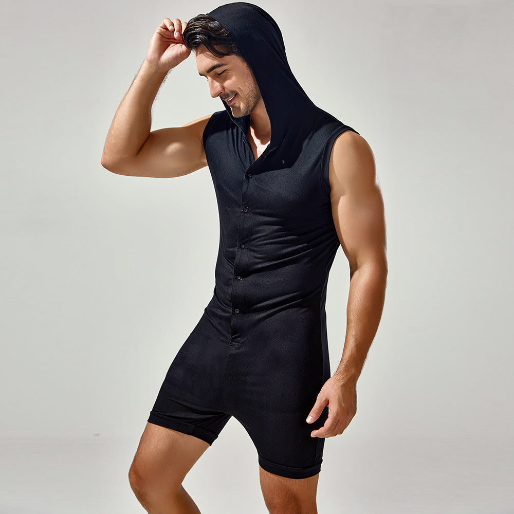 Tuta uomo senza maniche Valstrend, abbigliamento fitness e home wear, stile personalizzato, vestibilità comoda e moderna