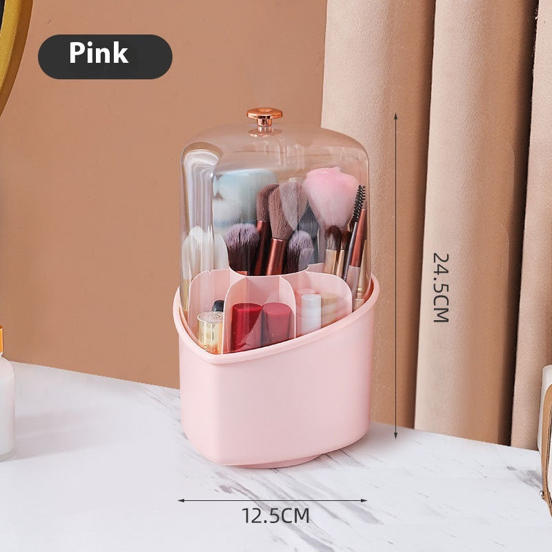 Contenitore rotante Valstrend per pennelli trucco di lusso con coperchio, porta rossetti elegante e funzionale.