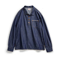 Camicia da uomo in denim retrò americana Valstrend in tessuto jeans blu con dettagli classici e stile vintage.