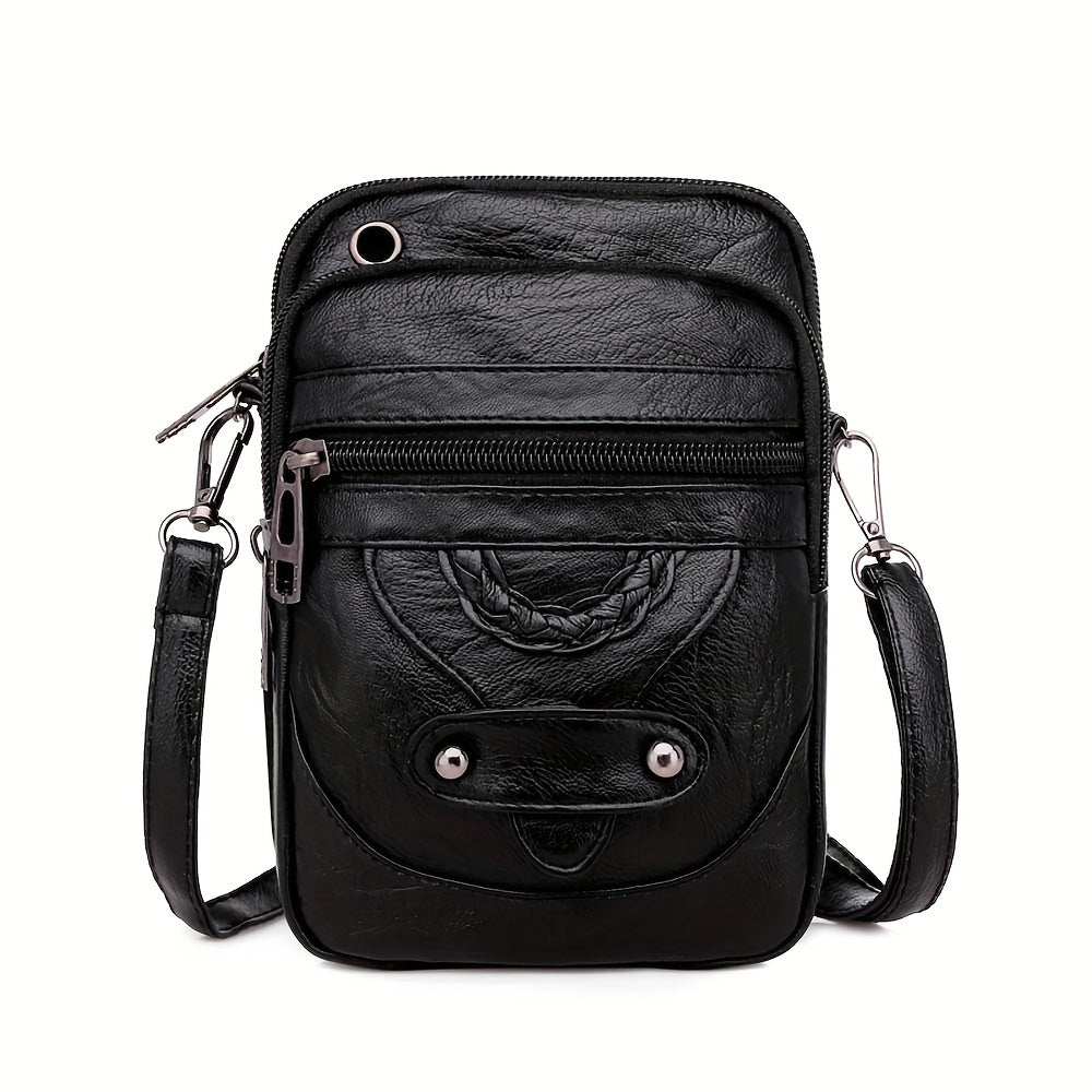 Borsa mini tracolla donna Valstrend in ecopelle colorata con tracolla regolabile, chiusura a zip, ideale per uso quotidiano