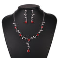 Orecchini a goccia con zirconi e collana da sposa, accessori da matrimonio in stile elegante, marca Valstrend shop
