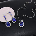 Orecchini e collana da sposa Valstrend, gioielli nuziali in strass con pendente e due pezzi, perfetti per matrimonio e cerimonie