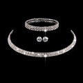 Set di gioielli da sposa Valstrend con tre pezzi, accessori da matrimonio europei e americani, ideale per nozze eleganti.