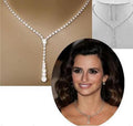 Collana e orecchini da sposa Valstrend, gioielli da matrimonio con strass e catena semplice, set di due pezzi elegante e raffinato