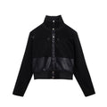 Stand Collar Padded Shoulder Short Jacket
