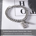 Bracciale in acciaio titanio Valstrend con design quadrato e interesse speciale, stile maschile, per uomo