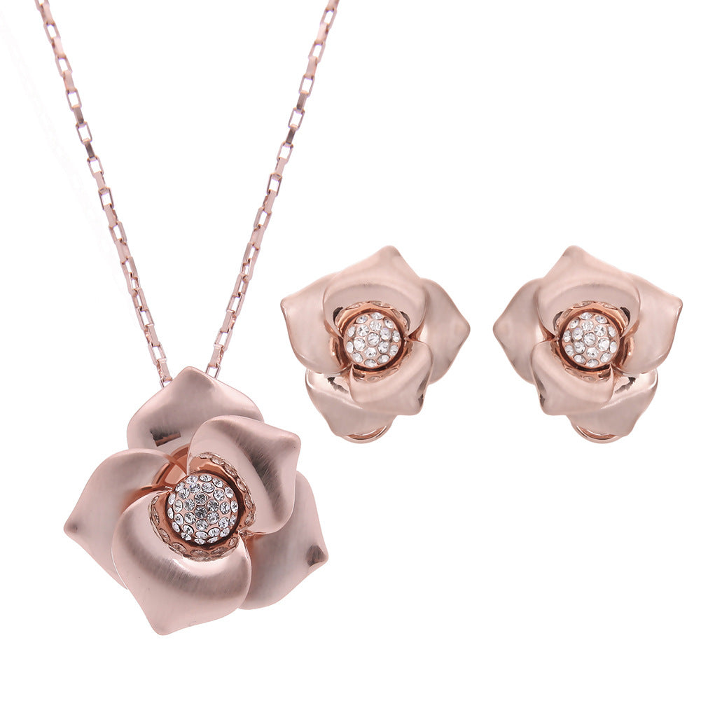 Set di gioielli da sposa Valstrend con collana e orecchini con pietre a sfera, ideale per matrimoni e feste europee.