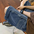 Shorts da lavoro in denim da uomo Valstrend, pantaloncini moda in jeans con tasche e rifiniture robuste, vestibilità comoda e stile casual