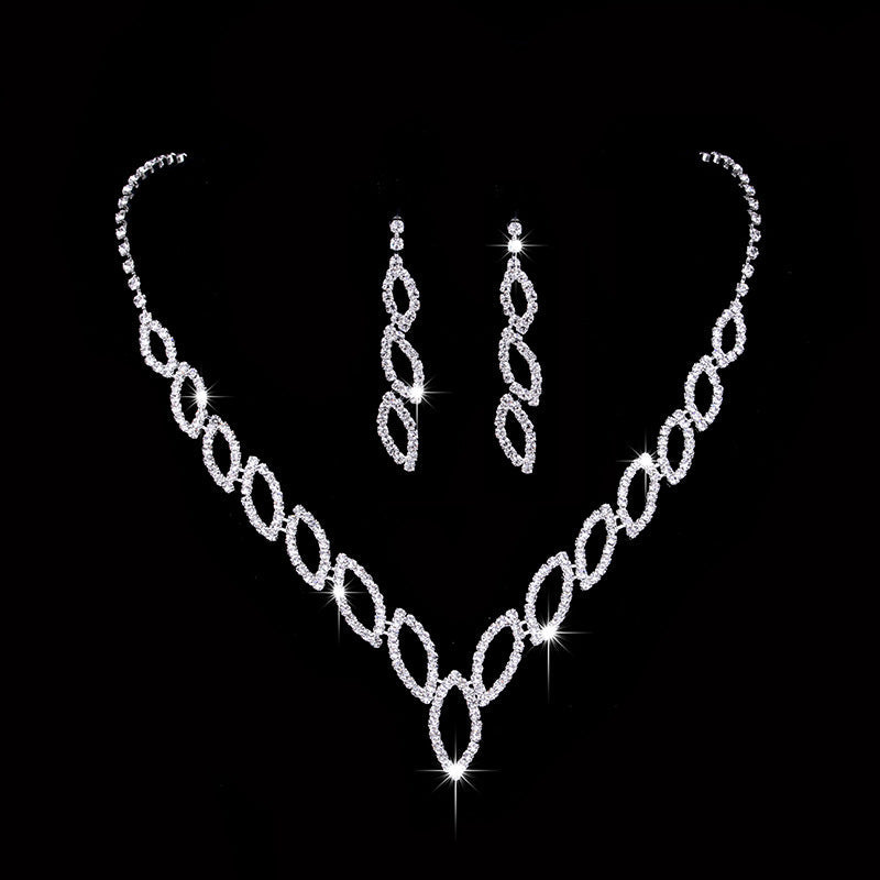 Orecchini e collana da sposa Valstrend, gioielli classici Kiss Kiss per matrimonio, design elegante e raffinato, vendita diretta factory