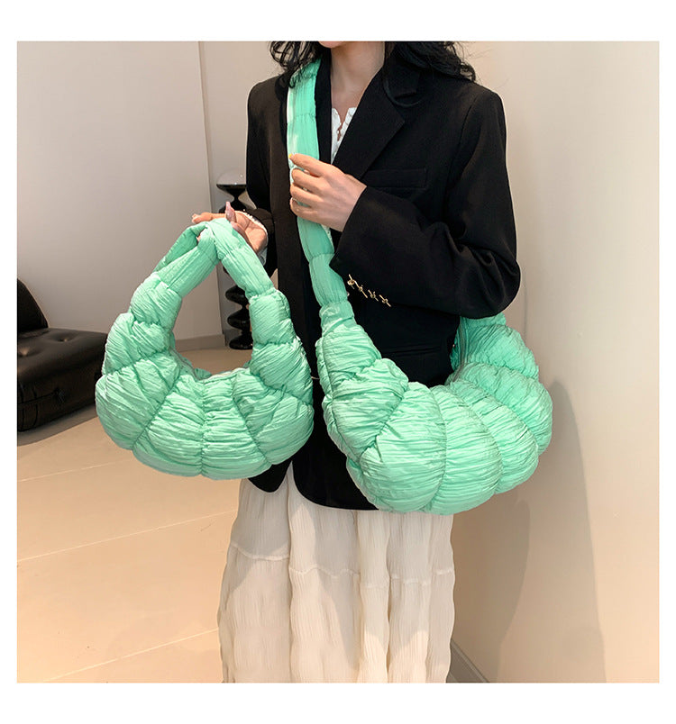 Borsa a spalla casual grande capacità Valstrend, design semplice, tessuto resistente e spazioso con manico e scomparti.