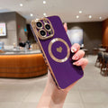 Custodia magnetica YUSHISTONE per iPhone, cover morbido con protezione per lente, compatibile con iPhone 15 Pro Max e altri modelli.