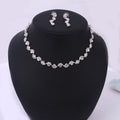 Set di collana e orecchini con diamanti semplici, perfetto per sposa, festa o matrimonio, gioielli eleganti Valstrend.