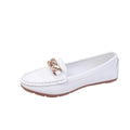 Spring And Autumn New Women's Korean-style Round Toe Low Heel Metal Chain Casual Outdoor