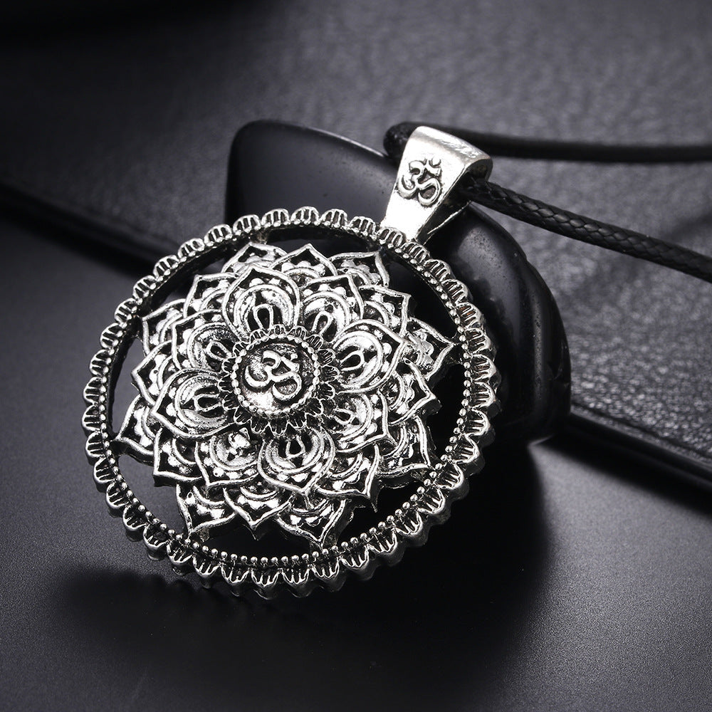 Collana zen a forma di fiore Mandala della mitologia indiana antica, gioiello yoga ispirato alla cultura spirituale Valstrend