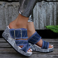 Sandali con zeppa, punta aperta peep toe e fibbia, marca Valstrend Shop, in pelle colorata con tacco alto.