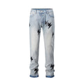 Jeans baggy in pelle Lightning con etichetta tridimensionale, stile europeo e americano, per uomo e donna, marca Valstrend.