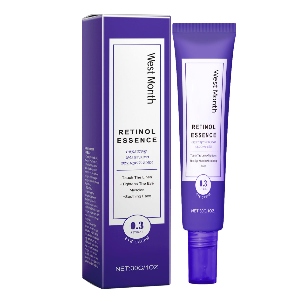 Crema occhi anti-invecchiamento Valstrend Shop, contenitore con applicatore e etichetta visibile, cura la pelle del contorno occhi.