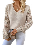 Maglione Valstrend shop con scollo a V, maniche vuote e colore solido, tessuto morbido e comodo.