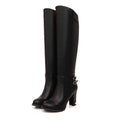 Stivali over-the-knee con tacco chunky e tacco alto per donna, stile moderno e versatile, marchio Valstrend.