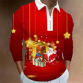 Maglione da uomo Valstrend con stampa digitale di Babbo Natale, maniche lunghe e chiusura a zip, design natalizio e caldo.