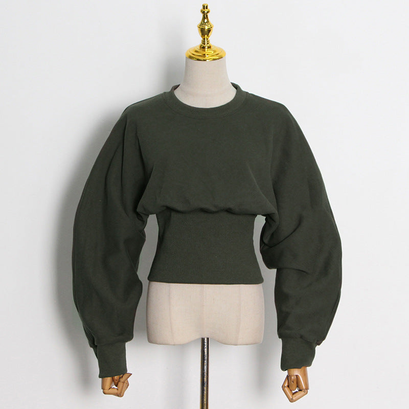 Maglione verde scuro a girocollo Valstrend, maglia corta con motivo a fascia per uomo, stile casual e confortevole