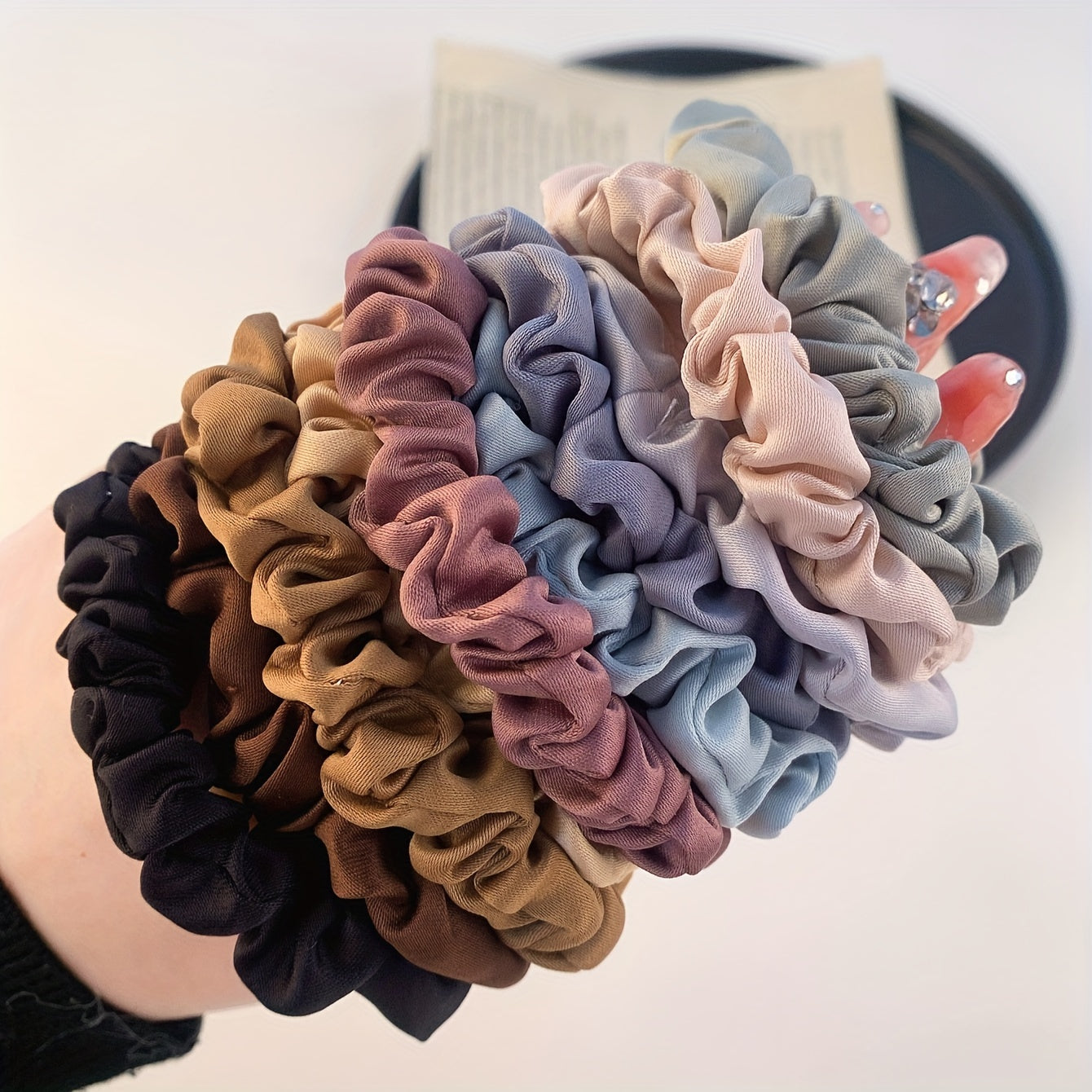Elastici per capelli Valstrend, 10 pezzi, accessori eleganti con pieghe, ideali per acconciature quotidiane femminili