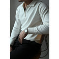 Maglietta polo da uomo Valstrend, mezza zip, in maglia leggera e casual, ideale per uno stile elegante e confortevole.