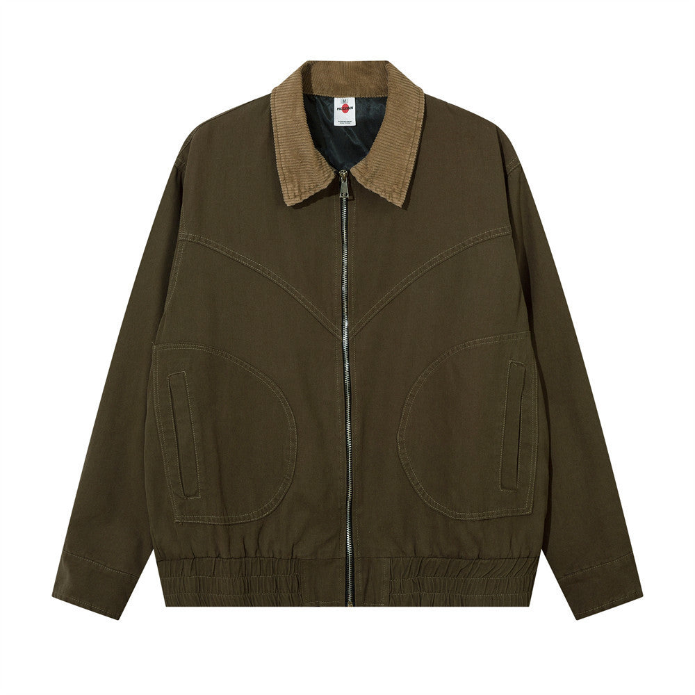 Giacca da uomo Valstrend con revers a contrasto americana, stile moderno e dettagli colorati sui lapel.