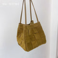 Borsa a spalla vintage in pelle di mucca autunno inverno, portatile, stile retrò, con intreccio e dettagli eleganti, di Valstrend.