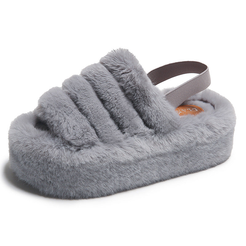 Ciabatte da donna Valstrend in cotone caldo con suola spessa, ideali per l'abbigliamento invernale e il comfort domestico.