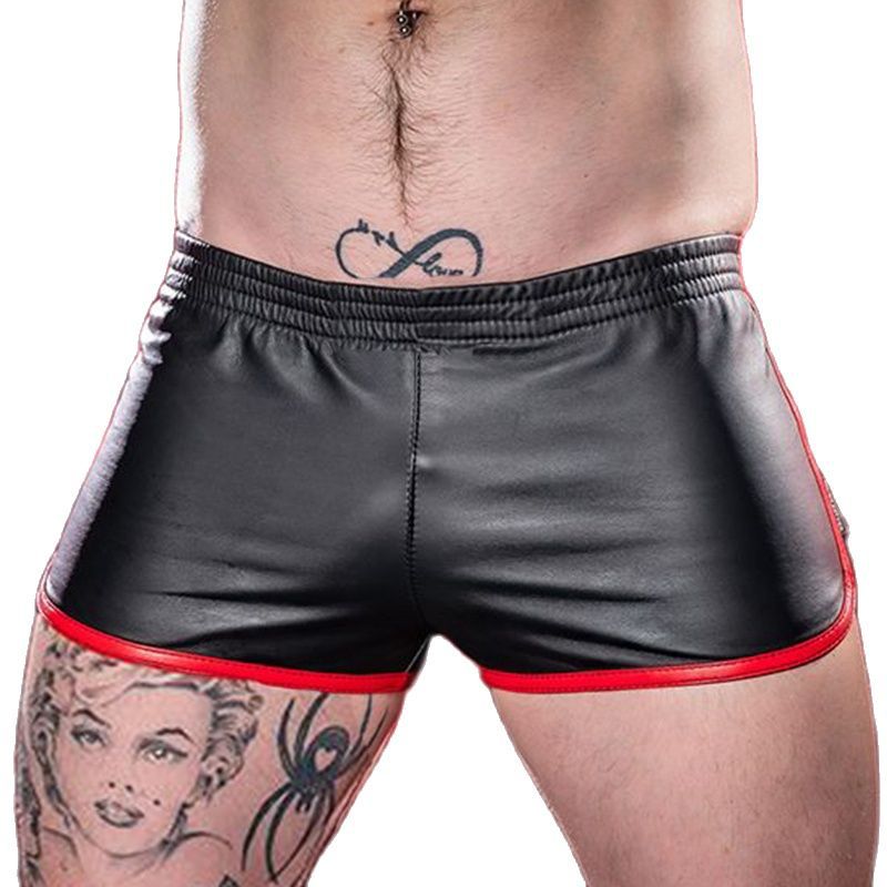 Men's PU Quick-drying Sports Leather Shorts