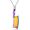 Collana maschile in acciaio inossidabile con pendente colorato e brillante, stile classico, marchio Valstrend shop.