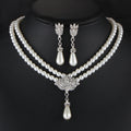 Set di collana da matrimonio con perle, cristalli e diamanti, collana corta da collare con dettagli eleganti, di Valstrend shop