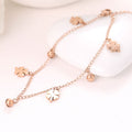 Bracciale anklet in titanio con trifoglio, stile antico, design dettagliato, gioielli femminili Valstrend in argento anello.