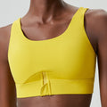Scollo a V e cerniera, reggiseno yoga da donna Valstrend con supporto elastico, tessuto tecnico e dettagli di design moderni
