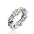 Anello a X con zirconi colorati per donna, modello con croce e pietre scintillanti, gioielli di fidanzamento Europa e Stati Uniti Valstrend