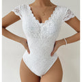 Women's Fashion Solid Color Lace Jumpsuit
