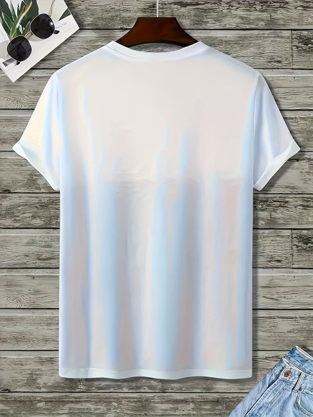 T-shirt da uomo Valstrend con grafica aquila, stampa a blocchi di colore, maniche corte e scollo a giro, casual e da estate.