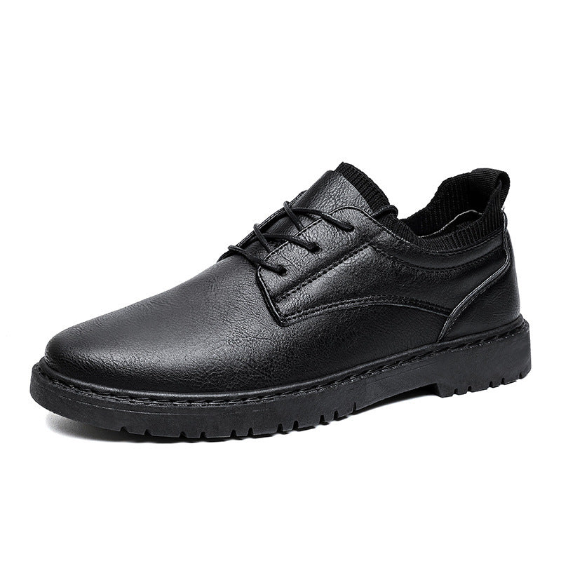Scarpe da lavoro in pelle da uomo Valstrend, stile britannico autunno-inverno, con suola robusta e design classico.