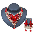Set di collana e orecchini da sposa con colori vivaci in lega, stile africano, europeo e americano, marchio Valstrend.
