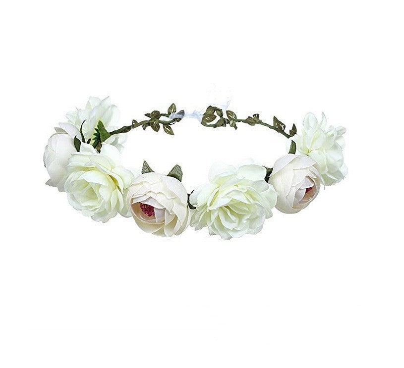 Fascetta per capelli a corona di rose rosse artificiali, perfetta per matrimoni, spiaggia o viaggi, di Valstrend shop.