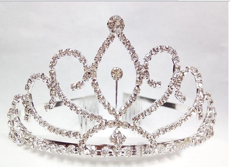 Corona da sposa coreana con diamanti, gioielli da matrimonio Valstrend, tiara classica con catena e decorazioni eleganti per capelli.