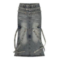 Gonna di jeans retrò stile Asia Culture Y2g Hot Girl per donna, moda Valstrend, dettaglio e tessuto visibili nell'immagine