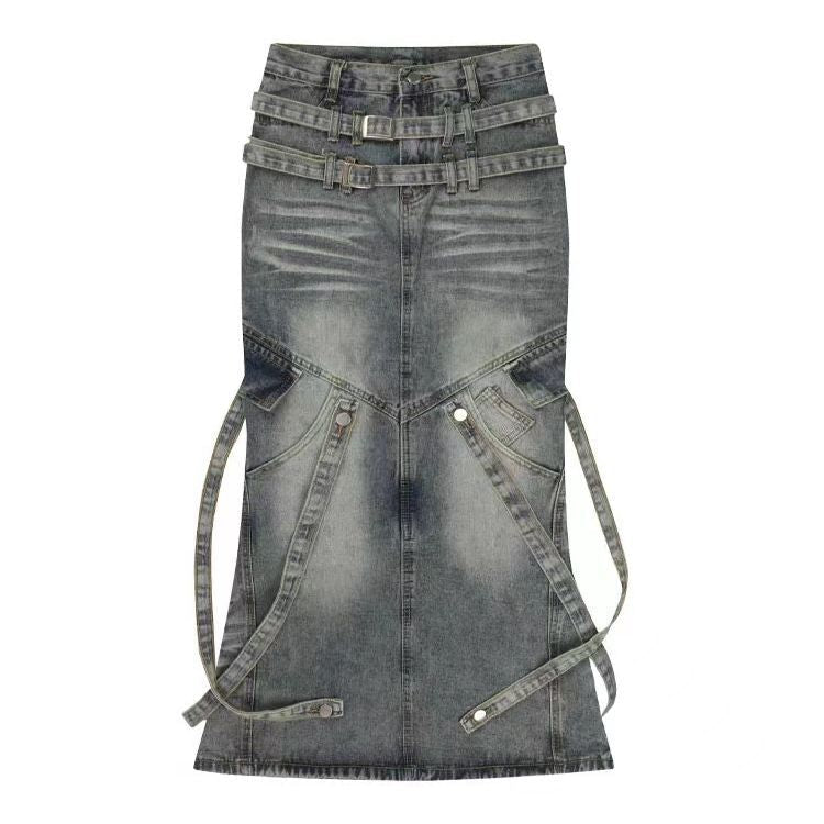Gonna di jeans retrò stile Asia Culture Y2g Hot Girl per donna, moda Valstrend, dettaglio e tessuto visibili nell'immagine