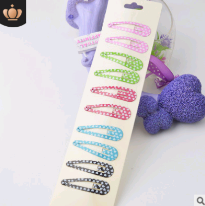 Pinzetta per bambini a goccia d'acqua di 5 cm, colorata e con stampa a stella e amore, marca Valstrend, clip per capelli robusta