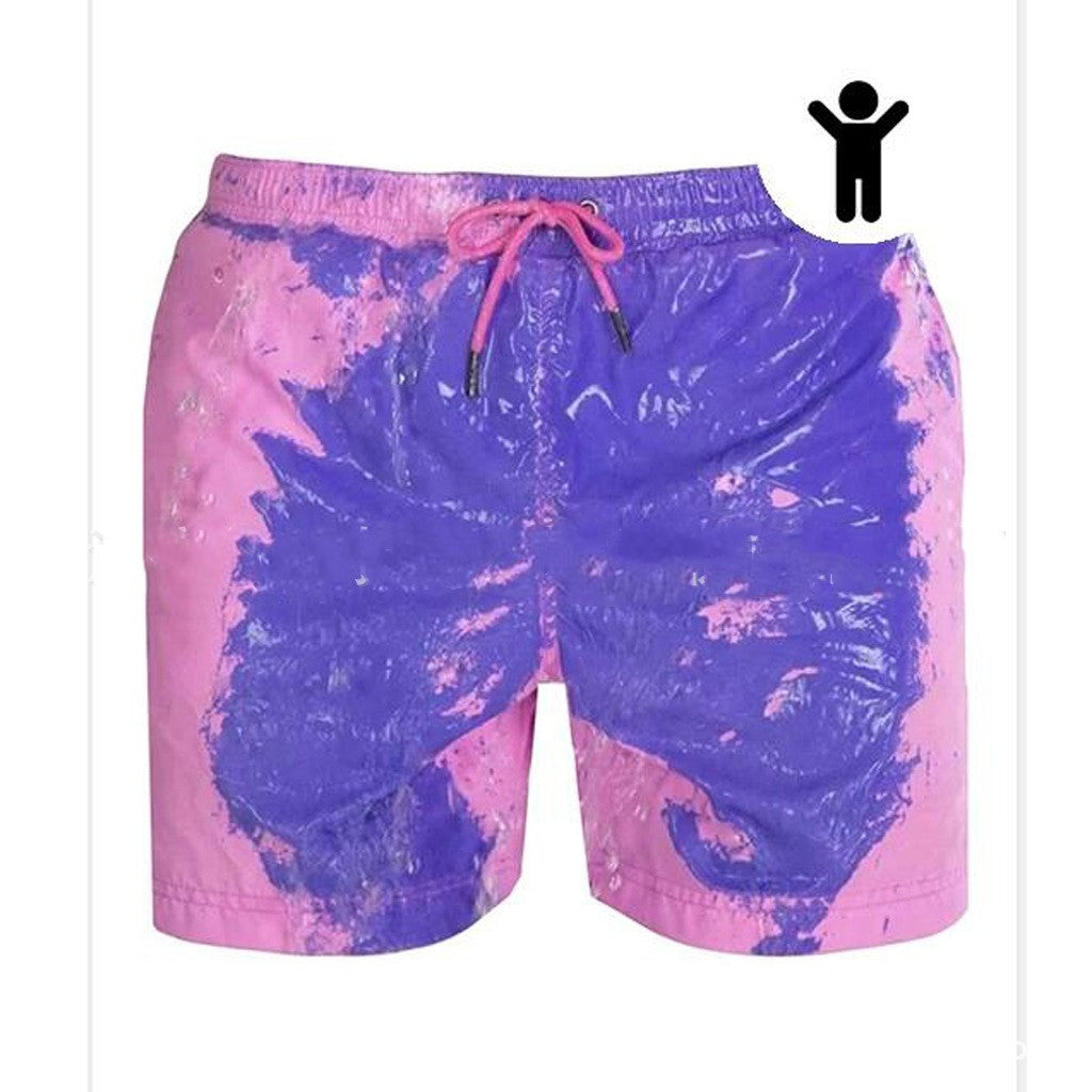 Shorts da spiaggia per uomo Valstrend, pantaloncini da bagno magici che cambiano colore, in tessuto rapido asciugatura.