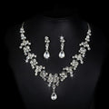 Set di collana e orecchini da sposa coreani con diamanti, accessori nuziali femminili, stile elegante e raffinato.