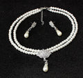 Set di gioielli da sposa con collana e orecchini in perle, cristallo e diamanti, stile europeo e americano, marca Valstrend.
